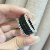 Black Quartz Stud Earrings